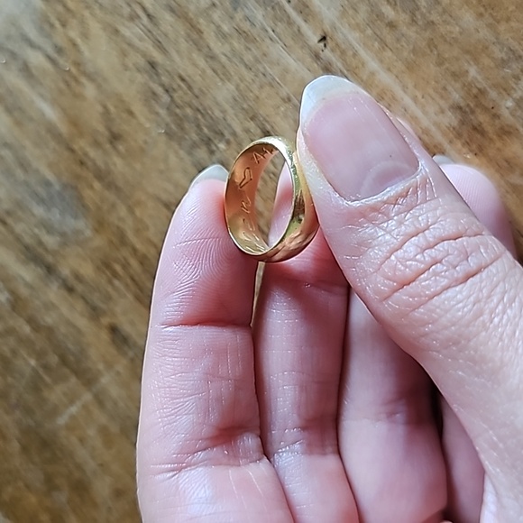 18k / 750 karat yellow solid gold wedding band ring - Picture 4 of 7